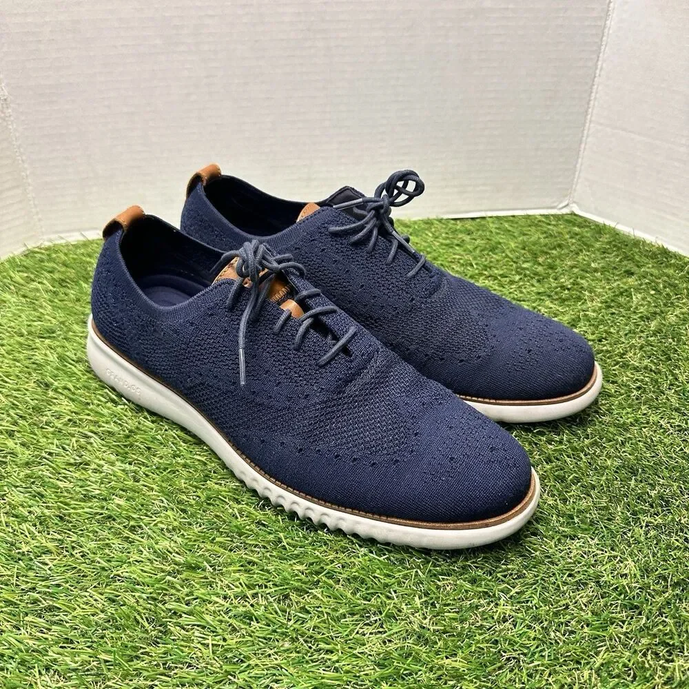 Cole Haan ZeroGrand Stitchlite Mens Size 12M C27569 Marine Blue Casual Oxfords